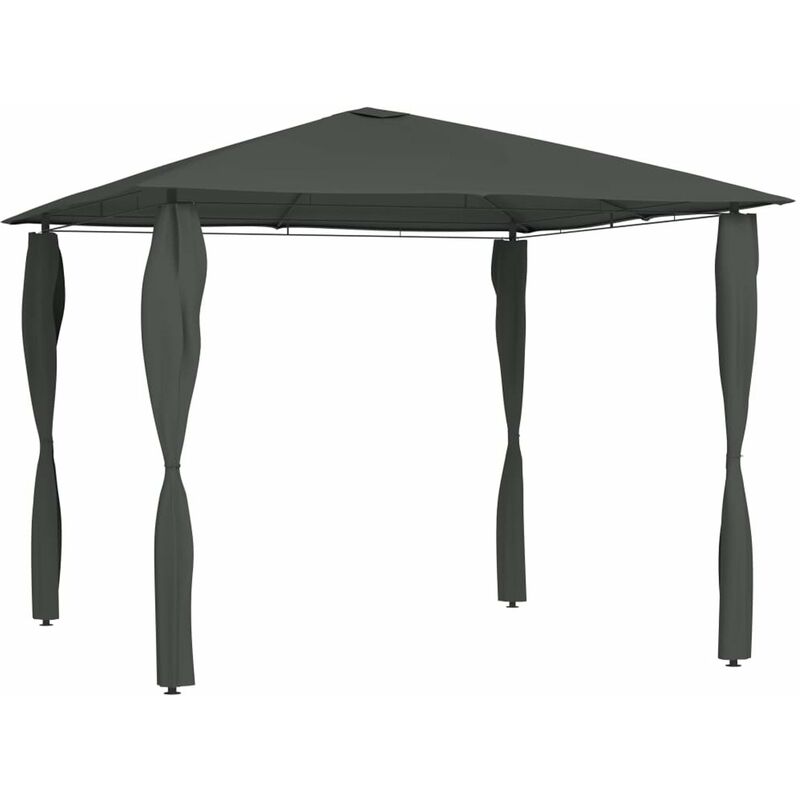 

Cenador con cubiertas de postes antracita 3x3x2,6 m 160 g/m2