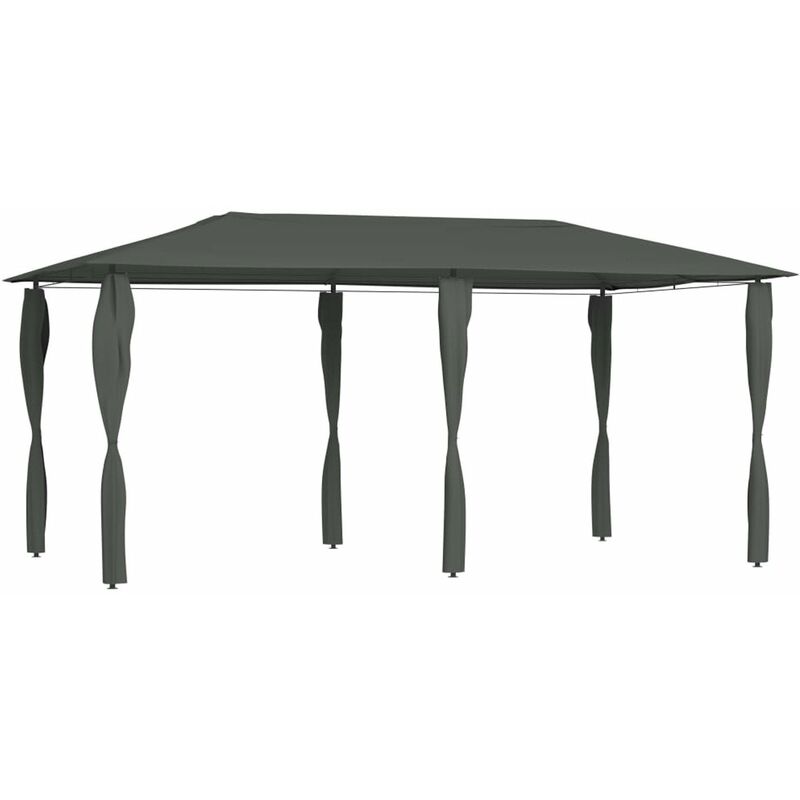 

Cenador con cubiertas de postes antracita 3x6x2,6 m 160 g/m2