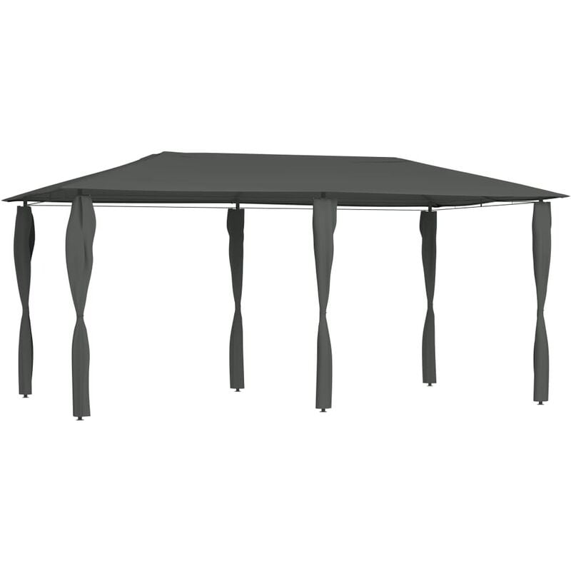 

Cenador con pared lateral gris antracita 3x6x2,6 m 160 g/m² - Antracita
