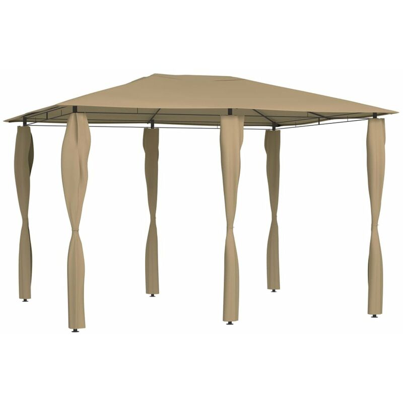 

Cenador con cubiertas de postes taupe 3x4x2,6 m 160 g/m2