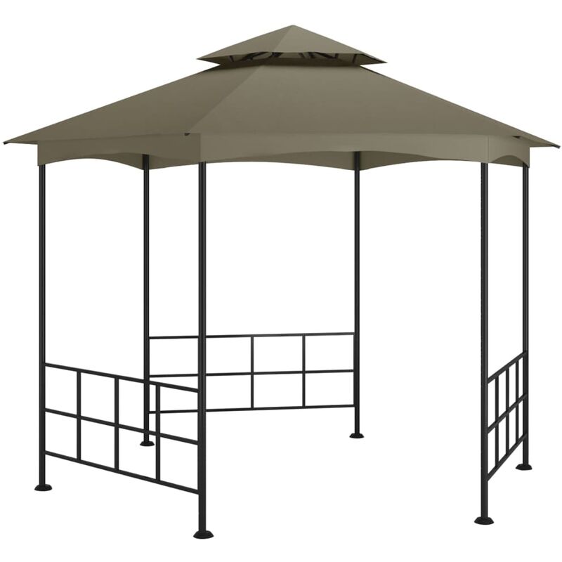 

Cenador con paredes laterales gris taupe 3,1x2,7 m