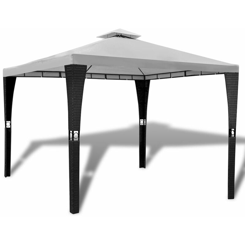 

Happyshopping - Cenador con techo 3x3 m blanco crema