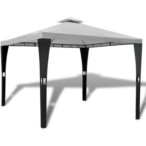 Cenador con techo 3x3 m blanco crema vidaXL