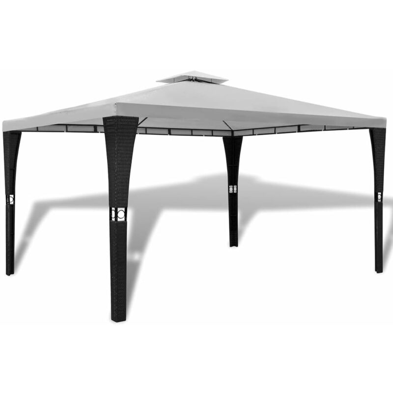 

Cenador con techo 3x4 m blanco crema - Crema
