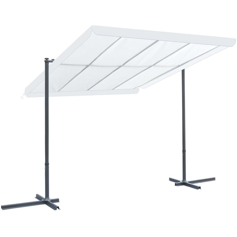 

Cenador con techo corredizo inclinable 350x250x225 cm crema - Crema