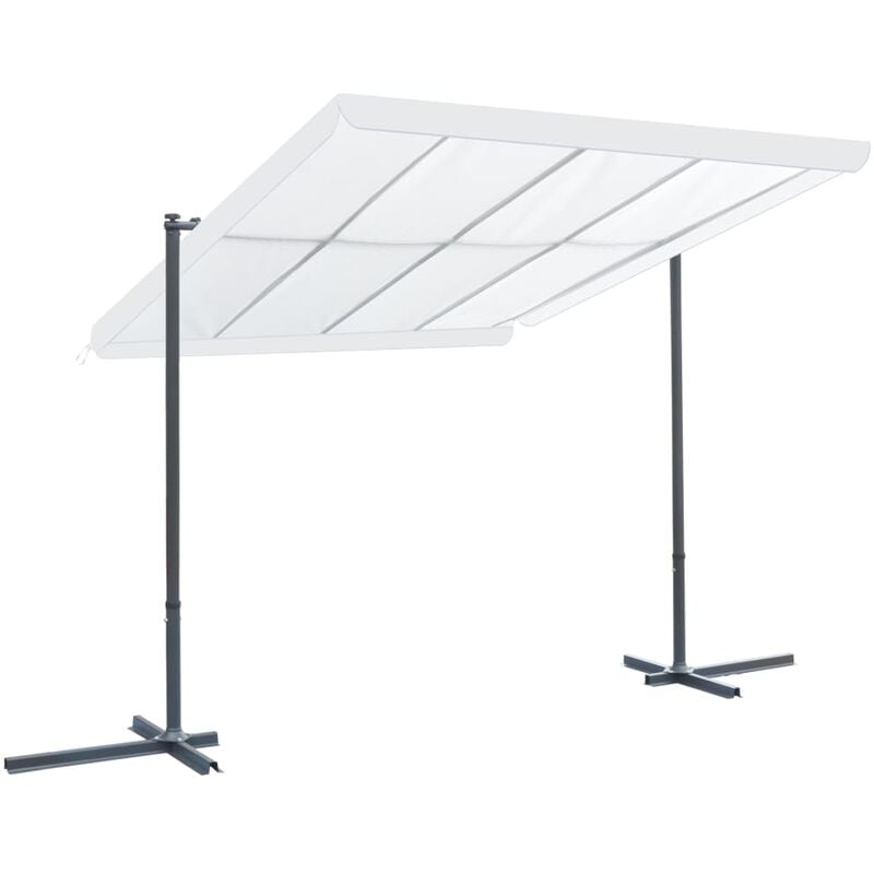 

Cenador con techo corredizo inclinable crema 350x253x196 cm