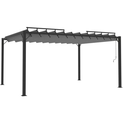 Cenador con techo de lamas tela crema y aluminio 3x4 m vidaXL