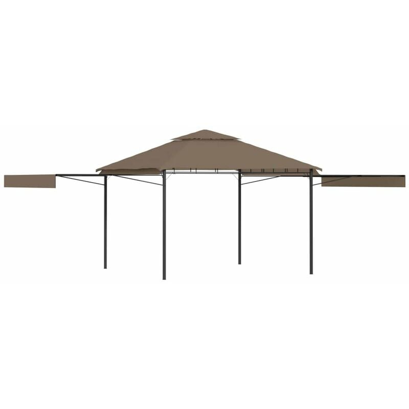 

Cenador con techo extensible doble gris taupe 3x3x2,75m 180g/m2
