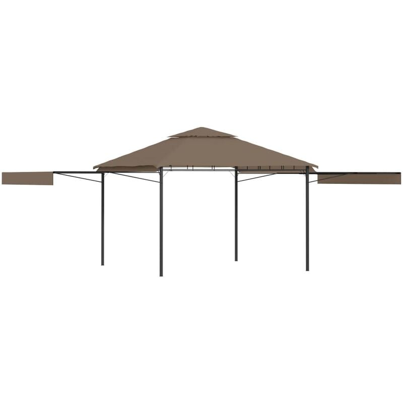 

Cenador con techo extensible doble gris taupe 3x3x2,75m 180g/m² - Gris Topo