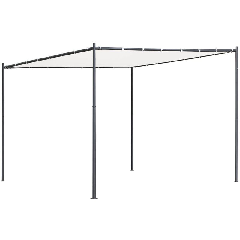 

Cenador con techo plano 3x3x2,4 m blanco 180 g/m²