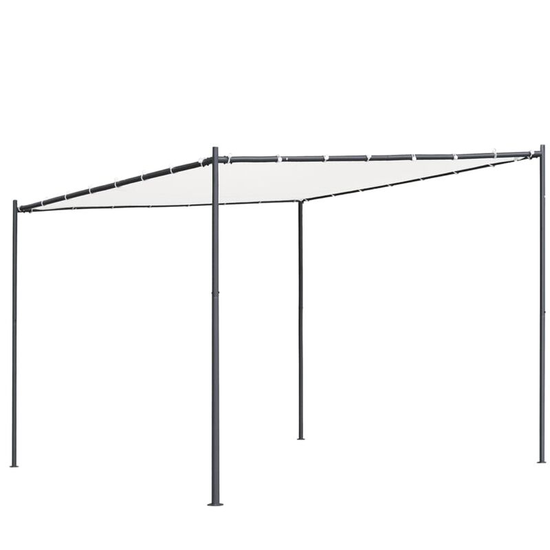 

Cenador con techo plano 3x3x2,4 m blanco 180 g/m² - Blanco