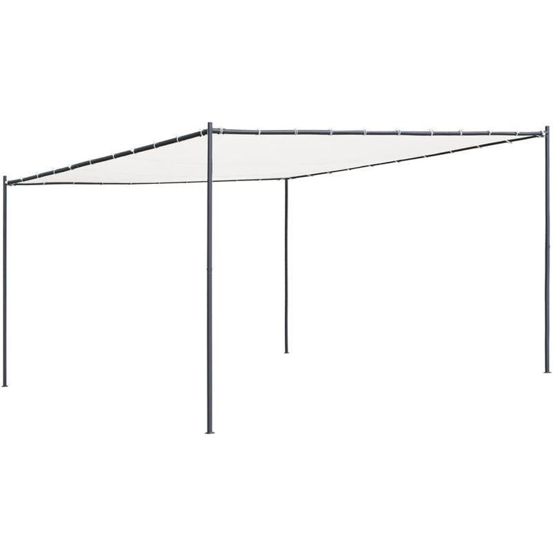 

vidaXL Cenador con techo plano 4x4x2,4 m blanco 180 g/m² - Blanco