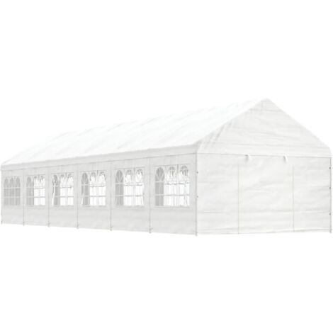 Cenador con techo polietileno blanco 13,38x4,08x3,22 m vidaXL