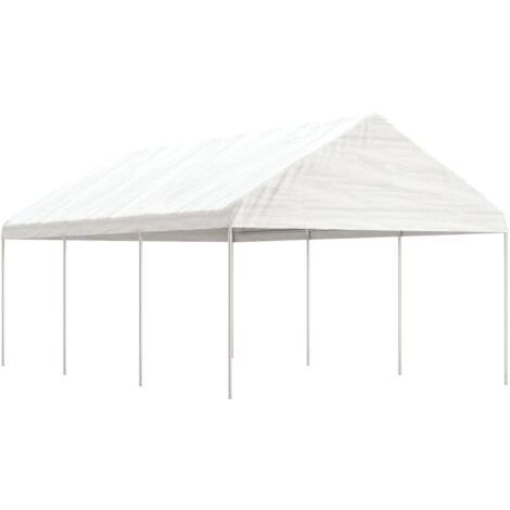 Cenador con techo polietileno blanco 6,69x4,08x3,22 m vidaXL