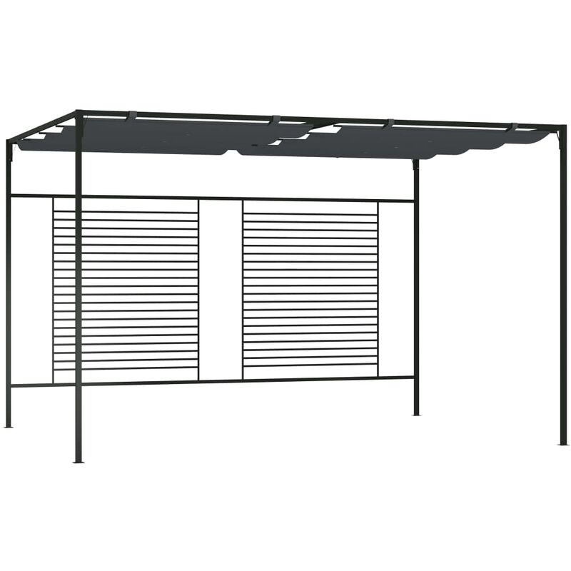 

Cenador con techo retráctil antracita 4x3x2,3 m 180 g/m²