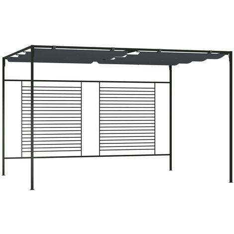 Cenador con techo retráctil antracita 4x3x2,3 m 180 g/m² vidaXL
