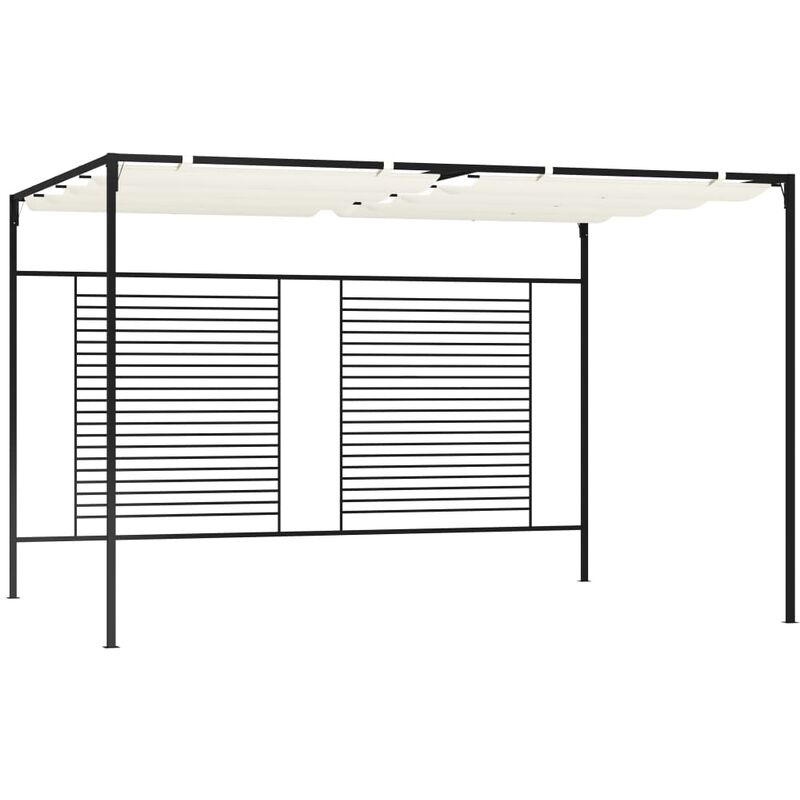 

Cenador con techo retráctil color crema 3x4x2,3 m 180 g/m²