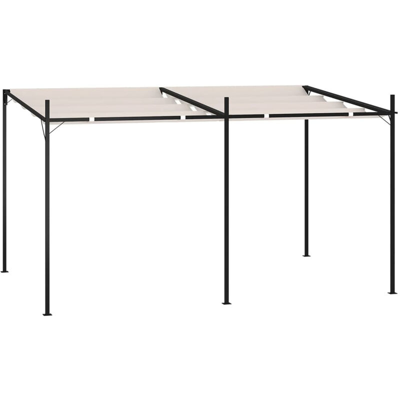 

Cenador con techo retractil crema 400x300x233 cm