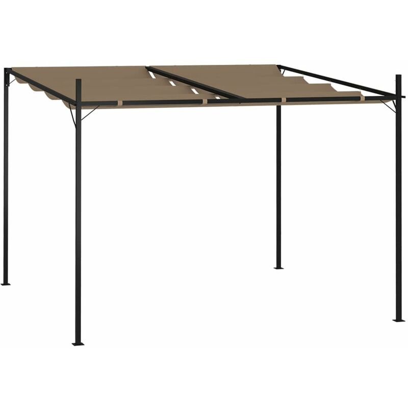 

Cenador con techo retractil gris taupe 300x300x233 cm