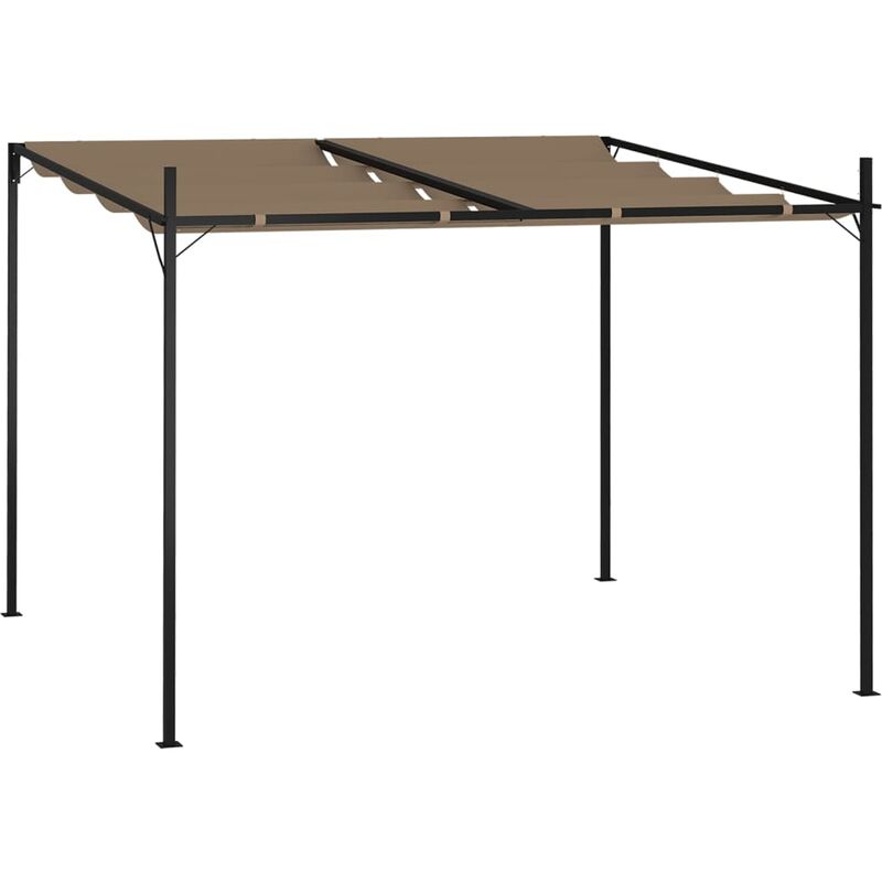 

Cenador con techo retráctil gris taupe 300x300x233 cm