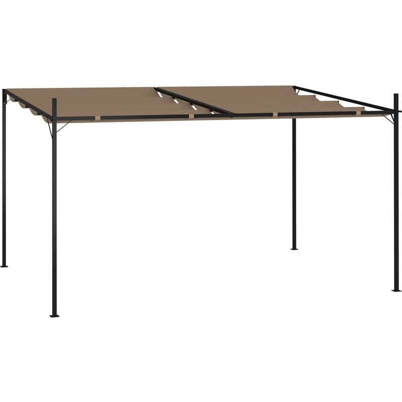 

Cenador con techo retráctil gris taupe 400x300x233 cm