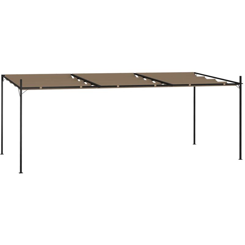 

Cenador con techo retráctil gris taupe 600x300x233 cm