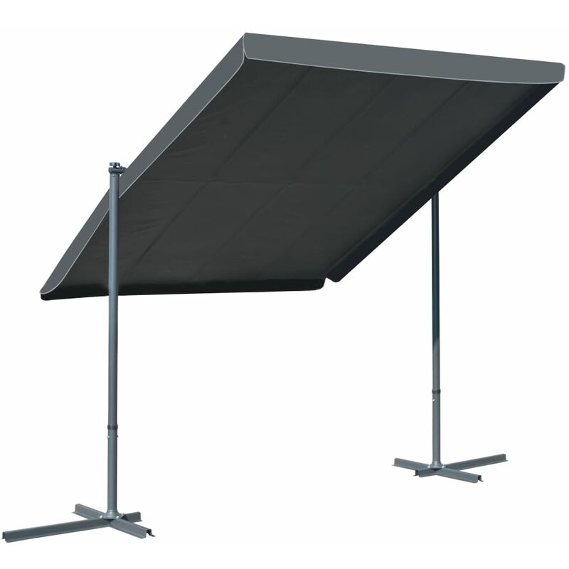 

Cenador con techo retráctil inclinable antracita 350x253x196 cm