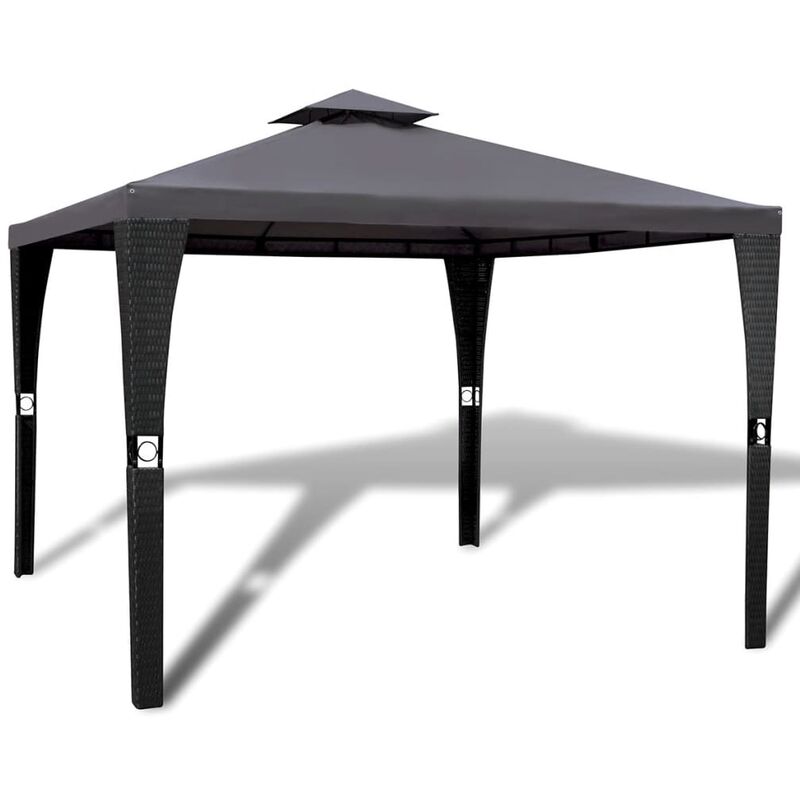 

Cenador con tejado 3x3 m gris oscuro - Gris