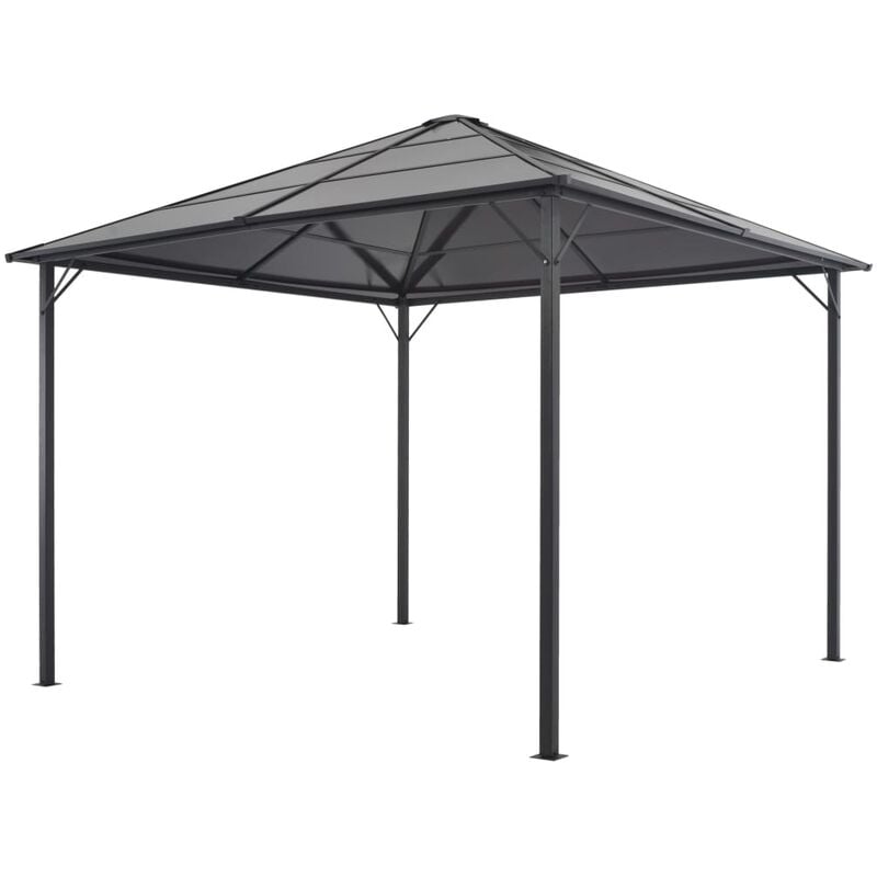 

Cenador con tejado aluminio 3x3 m negro