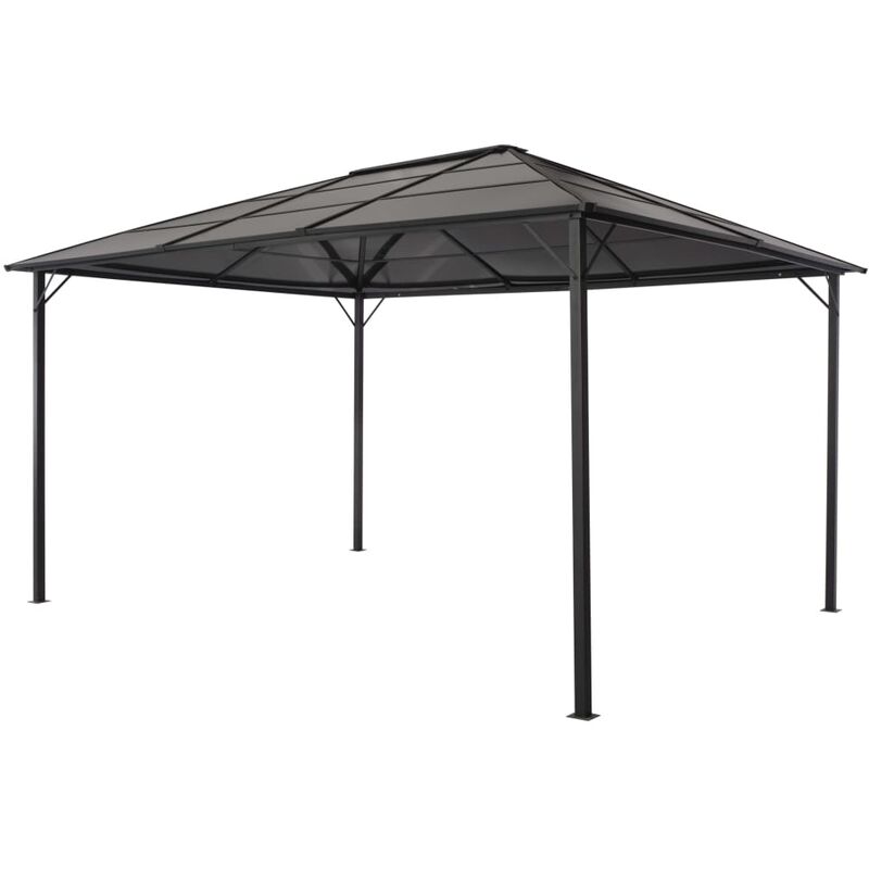 

Cenador con tejado aluminio 4x3x2,6 m negro - Negro