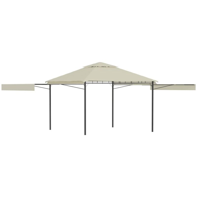 

Happyshopping - Cenador con tejado doble extensible crema 3x3x2,75m 180g/m2