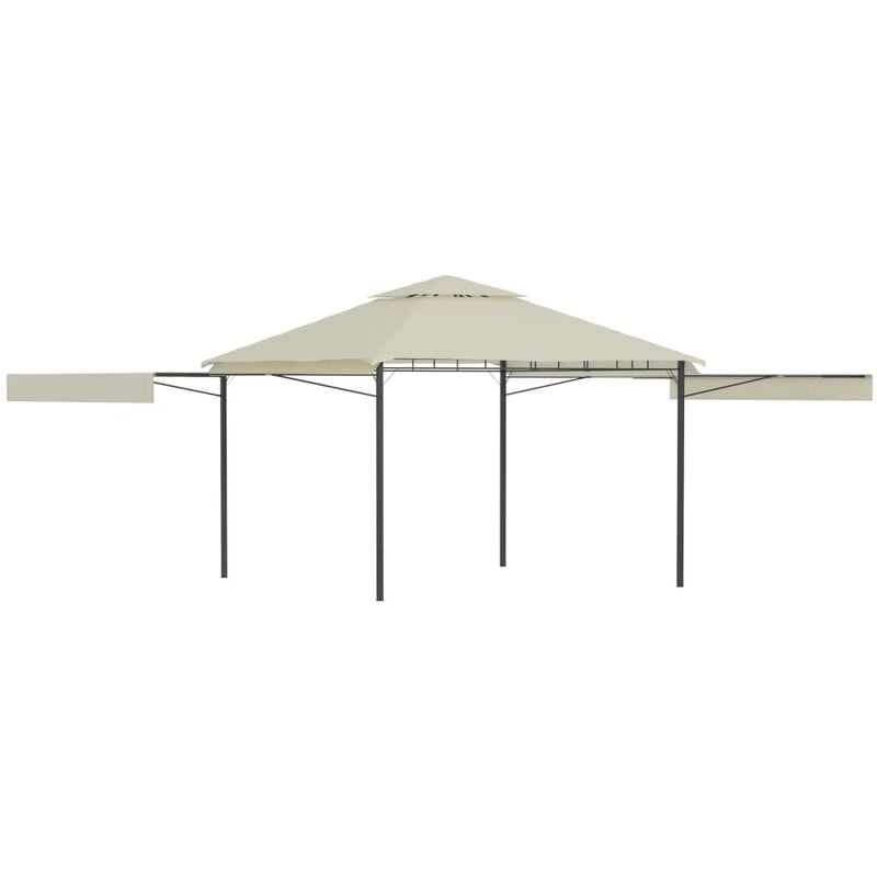 

Cenador con tejado doble extensible crema 3x3x2,75m 180g/m² - Crema