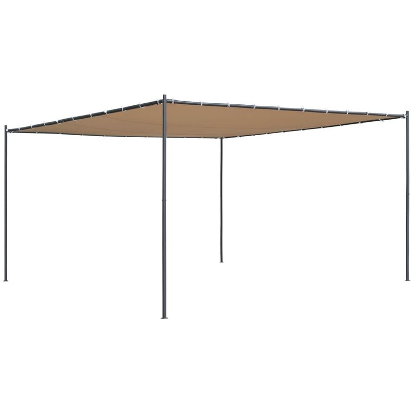 

Cenador con tejado inclinado beige 400x400x264 cm 180 g/m²