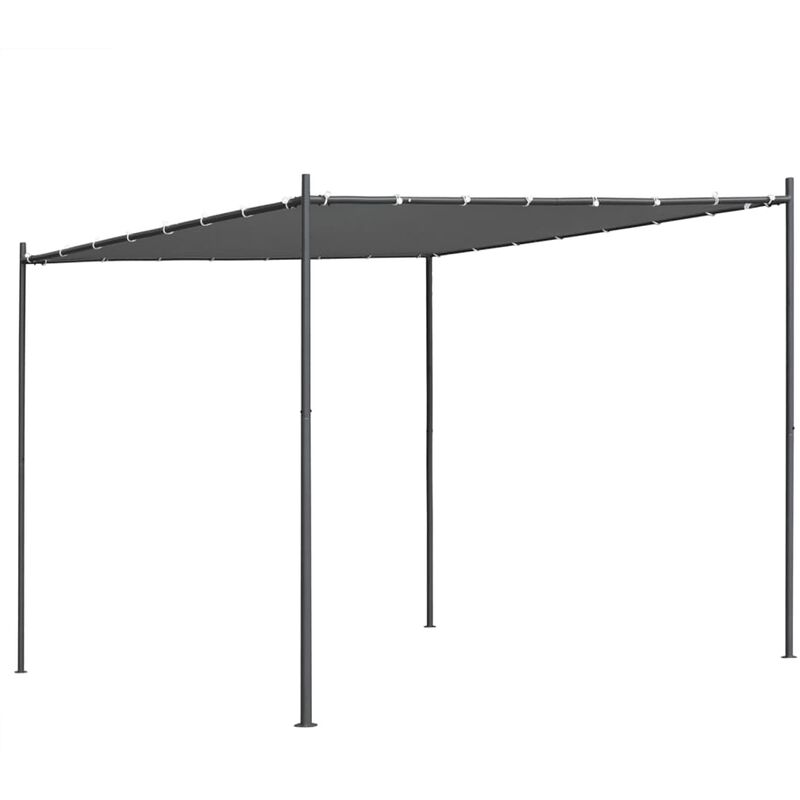 

vidaXL Cenador con tejado plano gris antracita 3x3x2,4 m - Antracita