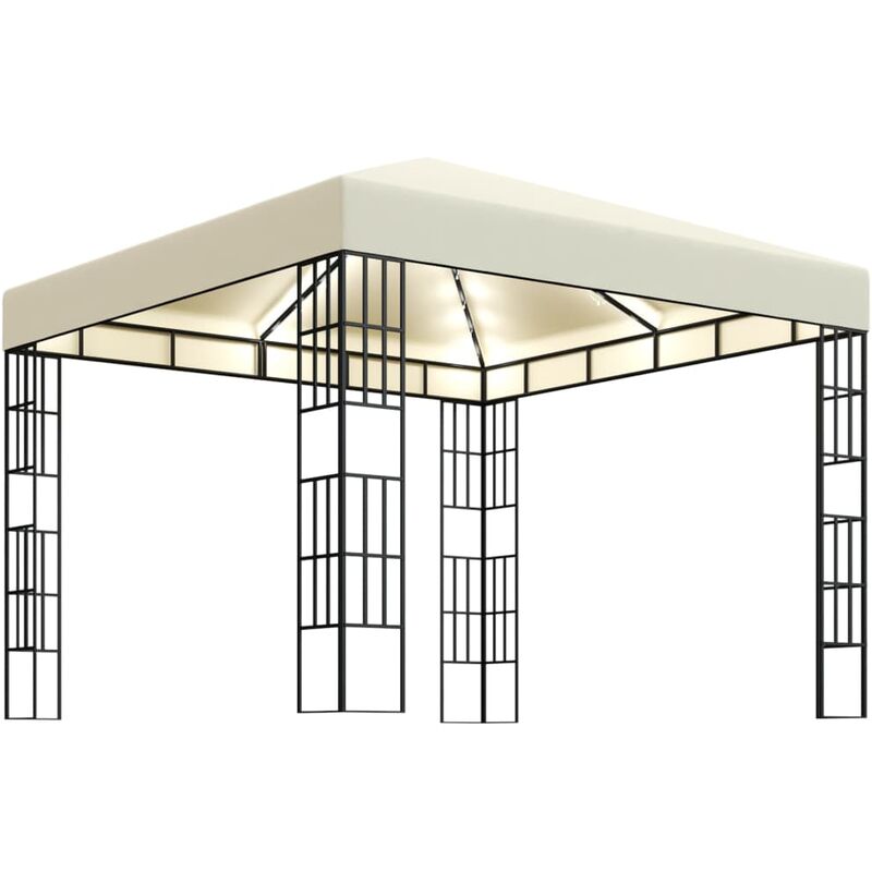 

Cenador con tira de luces 3x3 m crema - Crema