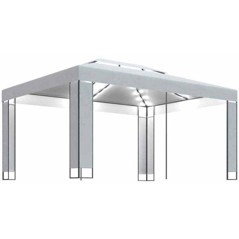 

Cenador con tira de luces LED blanco 3x4 m
