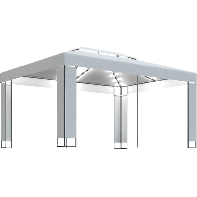 

Cenador con tira de luces LED blanco 3x4 m