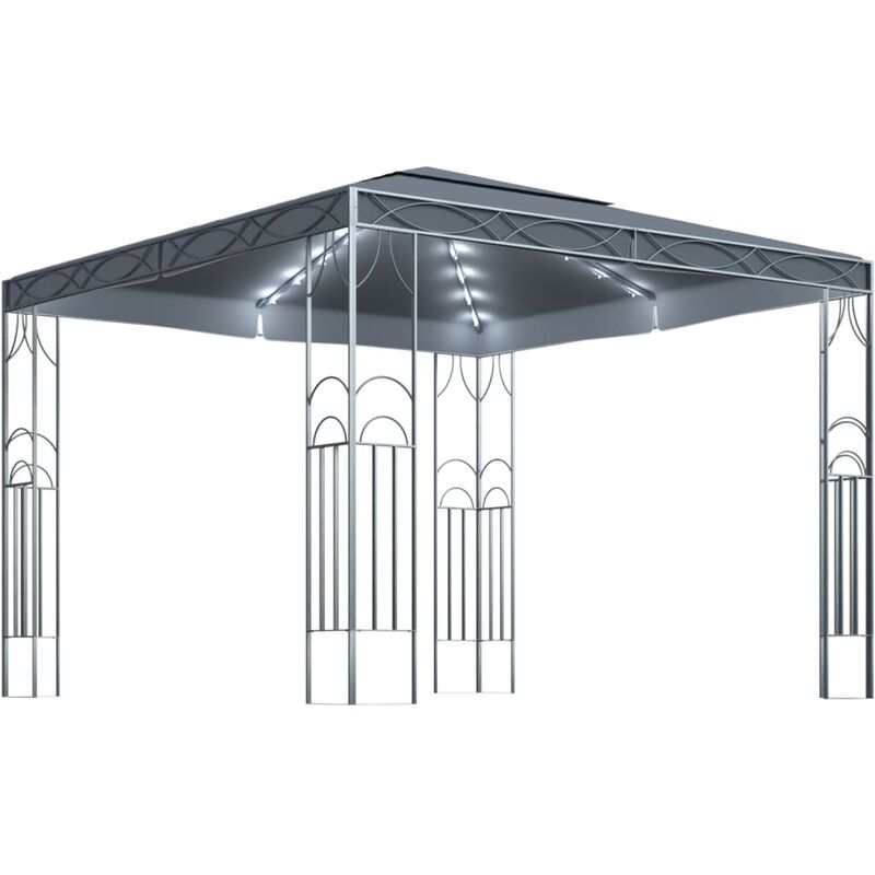 

Cenador con tira de luces LED gris antracita 300x300 cm