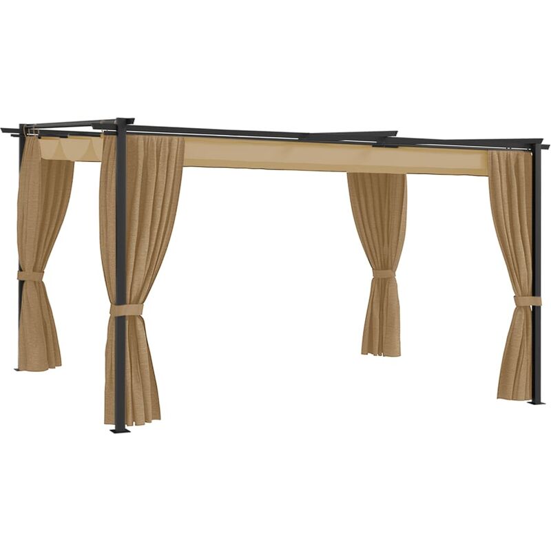 

Cenador de jardín 4x3 m gris taupe - Gris Topo
