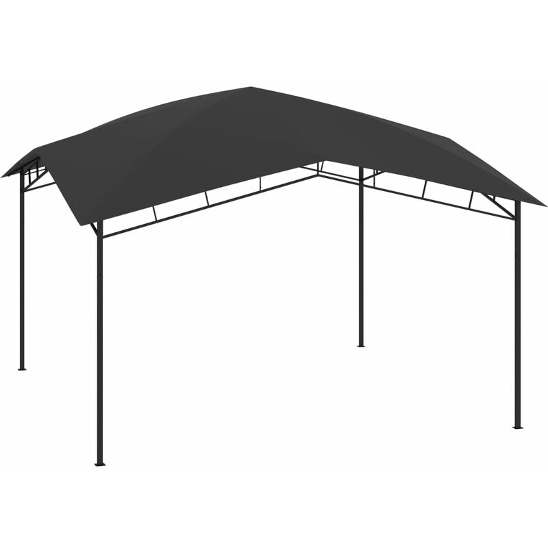 

Cenador de jardín gris antracita 4x4x2,9 m 180 g/m² - Gris