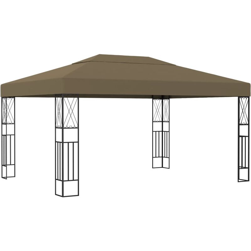

Cenador de tela gris taupé 3x4 m