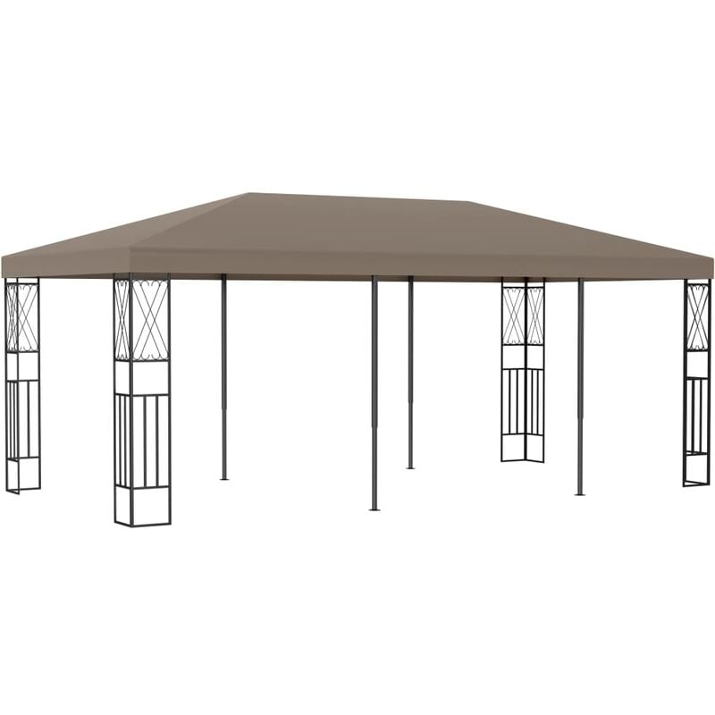 

Cenador de tela gris taupé 6x3 m