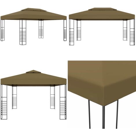 Cenador gris taupe 3x4 m 180 g/m² - Sombra - Protección solar