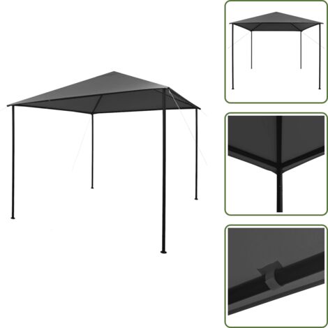 Cenador para eventos - vidaXL Cenador tela y acero gris antracita 180 g/m² 3x3 m - Cenador para pícnic