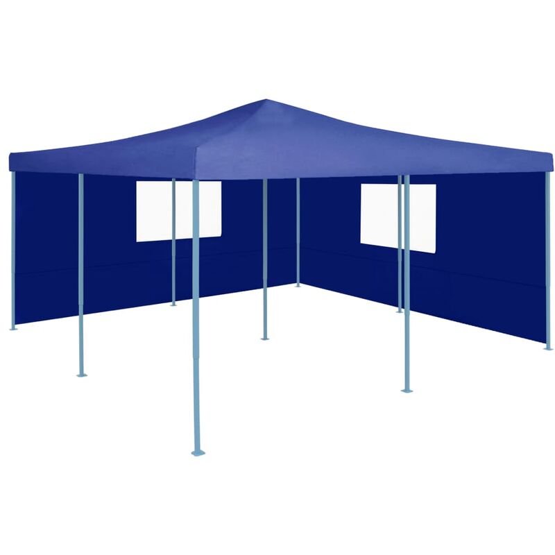

Cenador plegable con 2 paredes azul 5x5 m