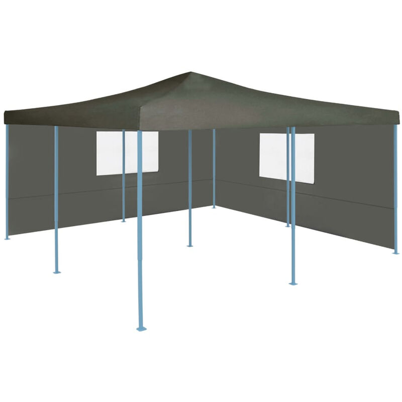 

Happyshopping - Cenador plegable con 2 paredes gris antracita 5x5 m