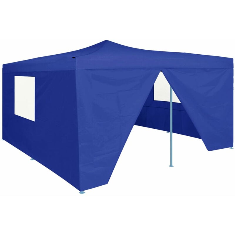 

Happyshopping - Cenador plegable con 4 paredes azul 5x5 m