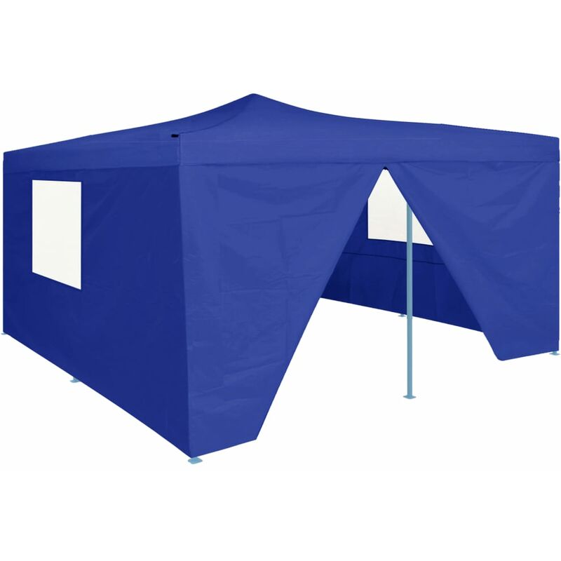 

vidaXL Cenador Plegable con 4 Paredes 5x5 m Azul - Azul