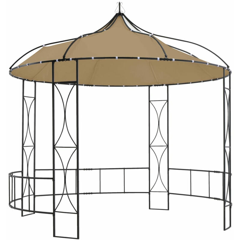 

Cenador redondo gris taupe 300x290 cm