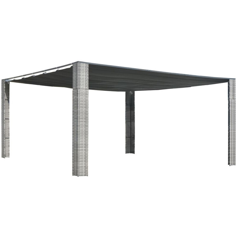 

Cenador techo ratan sintetico gris y antracita 400x400x200 cm
